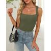 imageANRABESS Women Tank Tops Square Neck Sleeveless Summer Slim Fit Shirts Knit Basic Tee Undershirts 2026 Beach Vacation ClothesArmy Green