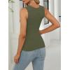 imageANRABESS Women Tank Tops Square Neck Sleeveless Summer Slim Fit Shirts Knit Basic Tee Undershirts 2026 Beach Vacation ClothesArmy Green