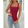 imageANRABESS Women Tank Tops Square Neck Sleeveless Summer Slim Fit Shirts Knit Basic Tee Undershirts 2026 Beach Vacation ClothesBurgundy