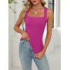 imageANRABESS Women Tank Tops Square Neck Sleeveless Summer Slim Fit Shirts Knit Basic Tee Undershirts 2026 Beach Vacation ClothesHot Pink