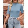 imageANRABESS Women Tops Mock Neck 12 Short Sleeve Slim Fit Basic Tee Shirts Dressy Work Business 2026 Summer Fall Casual OutfitsBlue