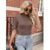 imageANRABESS Women Tops Mock Neck 12 Short Sleeve Slim Fit Basic Tee Shirts Dressy Work Business 2026 Summer Fall Casual OutfitsBrown
