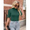 imageANRABESS Women Tops Mock Neck 12 Short Sleeve Slim Fit Basic Tee Shirts Dressy Work Business 2026 Summer Fall Casual OutfitsGreen