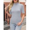 imageANRABESS Women Tops Mock Neck 12 Short Sleeve Slim Fit Basic Tee Shirts Dressy Work Business 2026 Summer Fall Casual OutfitsGrey