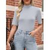 imageANRABESS Women Tops Mock Neck 12 Short Sleeve Slim Fit Basic Tee Shirts Dressy Work Business 2026 Summer Fall Casual OutfitsGrey