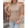 imageANRABESS Women Tops Mock Neck 12 Short Sleeve Slim Fit Basic Tee Shirts Dressy Work Business 2026 Summer Fall Casual OutfitsLight Khaki