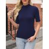imageANRABESS Women Tops Mock Neck 12 Short Sleeve Slim Fit Basic Tee Shirts Dressy Work Business 2026 Summer Fall Casual OutfitsNavy Blue