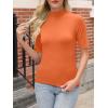 imageANRABESS Women Tops Mock Neck 12 Short Sleeve Slim Fit Basic Tee Shirts Dressy Work Business 2026 Summer Fall Casual OutfitsOrange