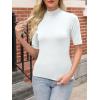 imageANRABESS Women Tops Mock Neck 12 Short Sleeve Slim Fit Basic Tee Shirts Dressy Work Business 2026 Summer Fall Casual OutfitsWhite