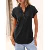 imageANRABESS Women Tops Short Sleeve V Neck Eyelet Shirts Dressy Casual Blouses 2026 Summer Tee TShirts Vacation OutfitsBlack