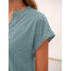 imageANRABESS Women Tops Short Sleeve V Neck Eyelet Shirts Dressy Casual Blouses 2026 Summer Tee TShirts Vacation OutfitsBlue Green