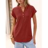 imageANRABESS Women Tops Short Sleeve V Neck Eyelet Shirts Dressy Casual Blouses 2026 Summer Tee TShirts Vacation OutfitsBurnt Orange