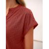 imageANRABESS Women Tops Short Sleeve V Neck Eyelet Shirts Dressy Casual Blouses 2026 Summer Tee TShirts Vacation OutfitsBurnt Orange