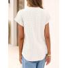 imageANRABESS Women Tops Short Sleeve V Neck Eyelet Shirts Dressy Casual Blouses 2026 Summer Tee TShirts Vacation OutfitsOffwhite