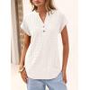imageANRABESS Women Tops Short Sleeve V Neck Eyelet Shirts Dressy Casual Blouses 2026 Summer Tee TShirts Vacation OutfitsOffwhite