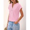 imageANRABESS Women Tops Short Sleeve V Neck Eyelet Shirts Dressy Casual Blouses 2026 Summer Tee TShirts Vacation OutfitsPink