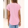 imageANRABESS Women Tops Short Sleeve V Neck Eyelet Shirts Dressy Casual Blouses 2026 Summer Tee TShirts Vacation OutfitsPink
