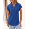imageANRABESS Women Tops Short Sleeve V Neck Eyelet Shirts Dressy Casual Blouses 2026 Summer Tee TShirts Vacation OutfitsRoyal Blue