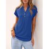 imageANRABESS Women Tops Short Sleeve V Neck Eyelet Shirts Dressy Casual Blouses 2026 Summer Tee TShirts Vacation OutfitsRoyal Blue