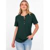 imageANRABESS Women Waffle Knit Tops Short Sleeve Henley Shirts Dressy Casual Blouse 2026 Spring Fashion Outfits Trendy ClothesDeep Green