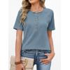 imageANRABESS Women Waffle Knit Tops Short Sleeve Henley Shirts Dressy Casual Blouse 2026 Spring Fashion Outfits Trendy ClothesDusty Blue