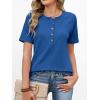 imageANRABESS Women Waffle Knit Tops Short Sleeve Henley Shirts Dressy Casual Blouse 2026 Spring Fashion Outfits Trendy ClothesRoyal Blue
