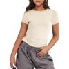 imageANRABESS Womens 3 Pack Short Sleeve Shirts 2026 Crop Tops Tight Fitted Basic Tees Workout T Shirts Y2k Clothes Summer OutfitBlackwhiteapricot