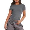 imageANRABESS Womens 3 Pack Short Sleeve Shirts 2026 Crop Tops Tight Fitted Basic Tees Workout T Shirts Y2k Clothes Summer OutfitBlackwhitedeep Grey