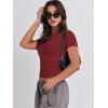 imageANRABESS Womens 3 Pack Short Sleeve Shirts 2026 Crop Tops Tight Fitted Basic Tees Workout T Shirts Y2k Clothes Summer OutfitBlackwhitedeep Red