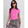 imageANRABESS Womens 3 Pack Short Sleeve Shirts 2026 Crop Tops Tight Fitted Basic Tees Workout T Shirts Y2k Clothes Summer OutfitBlackwhitehot Pink