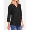 imageANRABESS Womens 34 Length Lace Sleeve Tops Henley V Neck Shirts Dressy Casual Business Blouses 2026 Spring TShirts OutfitsBlack