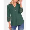 imageANRABESS Womens 34 Length Lace Sleeve Tops Henley V Neck Shirts Dressy Casual Business Blouses 2026 Spring TShirts OutfitsForest Green