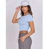 imageANRABESS Womens Basic Tee Summer Outfits Crewneck Short Sleeve Crop Tops Slim Fitted T Shirts Y2k 2026 Trendy ClothingBlue Grey