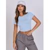 imageANRABESS Womens Basic Tee Summer Outfits Crewneck Short Sleeve Crop Tops Slim Fitted T Shirts Y2k 2026 Trendy ClothingBlue Grey