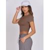 imageANRABESS Womens Basic Tee Summer Outfits Crewneck Short Sleeve Crop Tops Slim Fitted T Shirts Y2k 2026 Trendy ClothingBrown