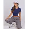 imageANRABESS Womens Basic Tee Summer Outfits Crewneck Short Sleeve Crop Tops Slim Fitted T Shirts Y2k 2026 Trendy ClothingDark Blue