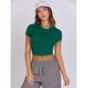 imageANRABESS Womens Basic Tee Summer Outfits Crewneck Short Sleeve Crop Tops Slim Fitted T Shirts Y2k 2026 Trendy ClothingGreen