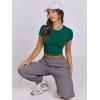 imageANRABESS Womens Basic Tee Summer Outfits Crewneck Short Sleeve Crop Tops Slim Fitted T Shirts Y2k 2026 Trendy ClothingGreen