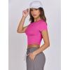 imageANRABESS Womens Basic Tee Summer Outfits Crewneck Short Sleeve Crop Tops Slim Fitted T Shirts Y2k 2026 Trendy ClothingHot Pink