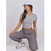 imageANRABESS Womens Basic Tee Summer Outfits Crewneck Short Sleeve Crop Tops Slim Fitted T Shirts Y2k 2026 Trendy ClothingLight Gray