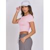 imageANRABESS Womens Basic Tee Summer Outfits Crewneck Short Sleeve Crop Tops Slim Fitted T Shirts Y2k 2026 Trendy ClothingLight Pink