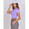 imageANRABESS Womens Basic Tee Summer Outfits Crewneck Short Sleeve Crop Tops Slim Fitted T Shirts Y2k 2026 Trendy ClothingLight Purple