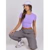 imageANRABESS Womens Basic Tee Summer Outfits Crewneck Short Sleeve Crop Tops Slim Fitted T Shirts Y2k 2026 Trendy ClothingLight Purple