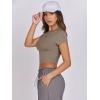 imageANRABESS Womens Basic Tee Summer Outfits Crewneck Short Sleeve Crop Tops Slim Fitted T Shirts Y2k 2026 Trendy ClothingLight Tan
