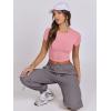 imageANRABESS Womens Basic Tee Summer Outfits Crewneck Short Sleeve Crop Tops Slim Fitted T Shirts Y2k 2026 Trendy ClothingPink