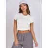 imageANRABESS Womens Basic Tee Summer Outfits Crewneck Short Sleeve Crop Tops Slim Fitted T Shirts Y2k 2026 Trendy ClothingWhite