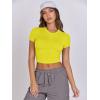 imageANRABESS Womens Basic Tee Summer Outfits Crewneck Short Sleeve Crop Tops Slim Fitted T Shirts Y2k 2026 Trendy ClothingYellow