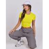 imageANRABESS Womens Basic Tee Summer Outfits Crewneck Short Sleeve Crop Tops Slim Fitted T Shirts Y2k 2026 Trendy ClothingYellow