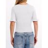 imageANRABESS Womens Boat Neck Bell Short Sleeve Shirts Ruched Crop Dressy Work Blouse Business Casual Top 2026 Spring ClothingWhite