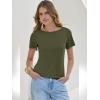 imageANRABESS Womens Boat Neck Tops Short Sleeve TShirts Causal Fashion Tee Shirts 2026 Summer Spring ClothesArmy Green